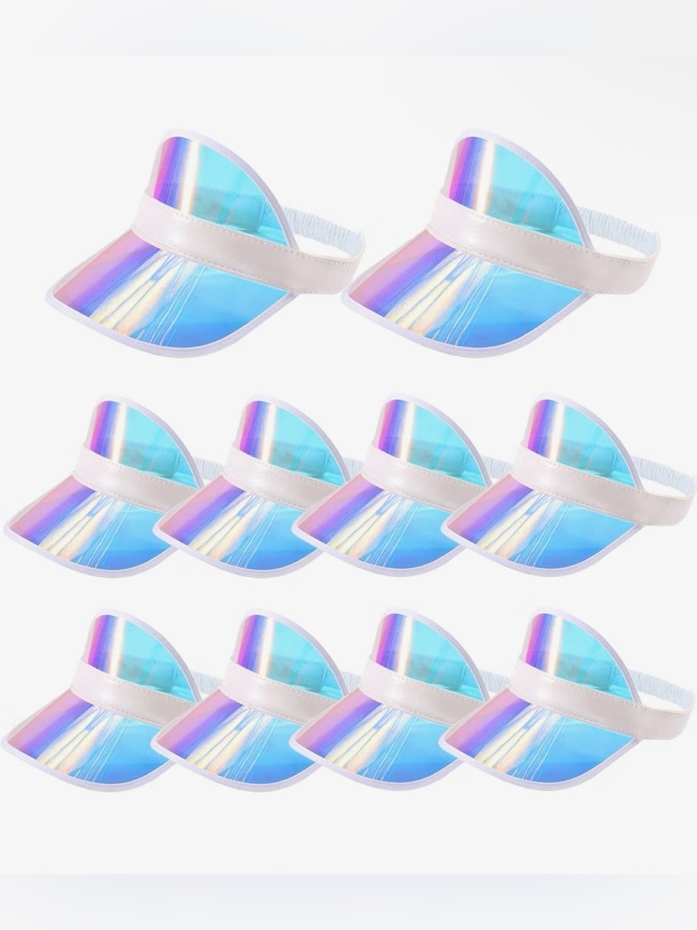 10 Pack Sun Visor Hats Women Retro Candy Color Clear Beach Hat Outdoor